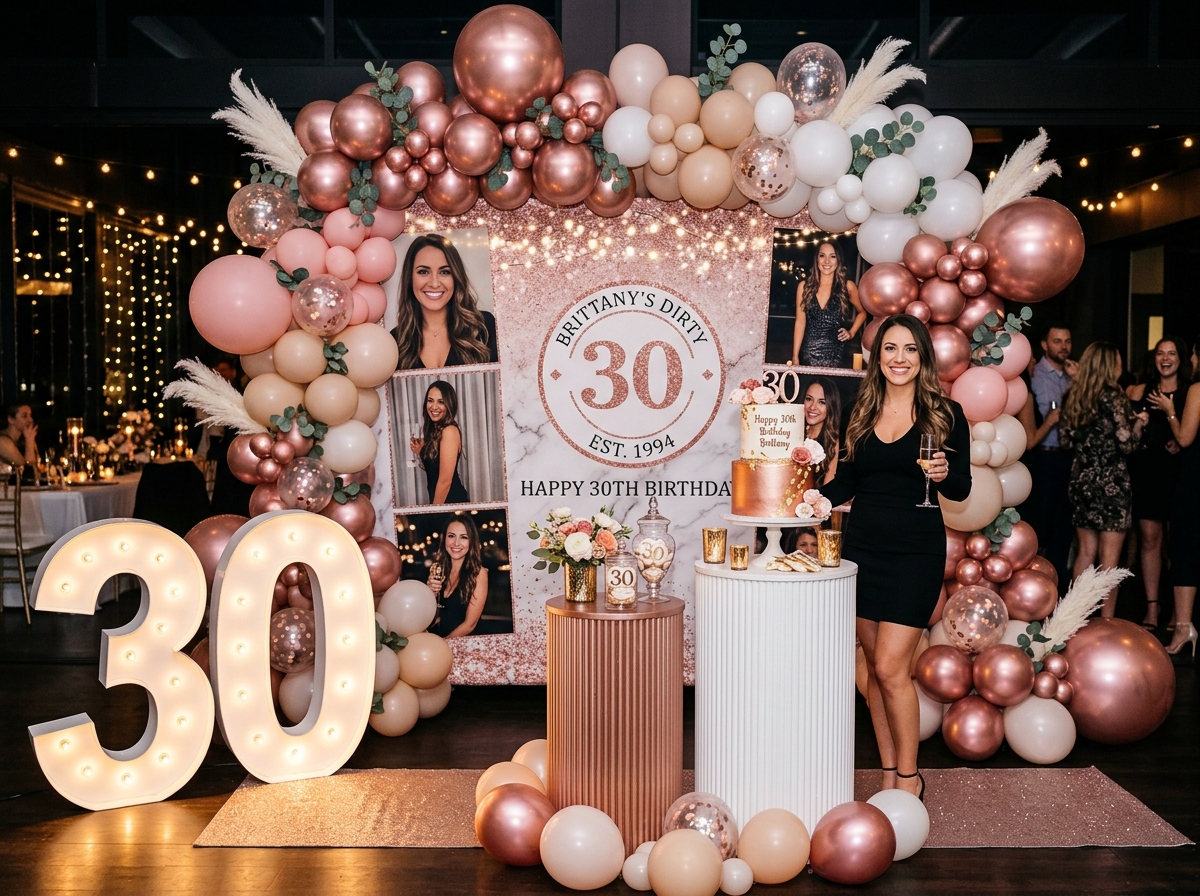 30th Birthday Backdrop Wall